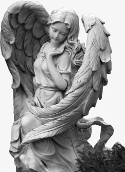 石膏天使雕像高清图片