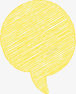 泡泡相框手绘黄色圆形对话框图标高清图片