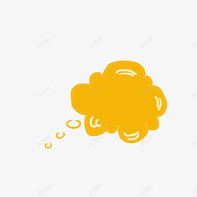 黄色思考气泡图标png_新图网 https://ixintu.com 云朵气泡 对话框 思 思考 思考气泡 气泡 粉色气泡 粉色线框 考框