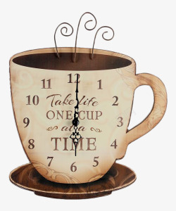 造型钟表咖啡杯造型钟表高清图片