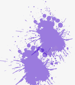 手绘紫色墨迹涂鸦素材
