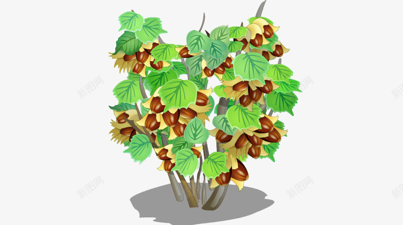 咖啡树png免抠素材_新图网 https://ixintu.com 创意 卡通 手绘 果树 绿色果树