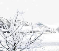 雪地上雪山素材