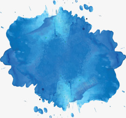 水素材海蓝色水彩墨迹晕染矢量图高清图片