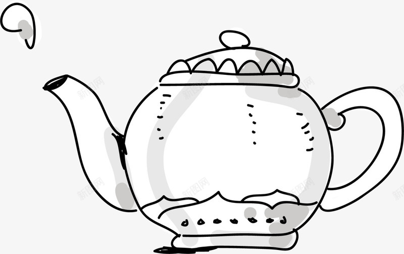 白色线条手绘茶吧图标png_新图网 https://ixintu.com 手绘茶吧 春茶 线条茶壶 茶具 茶叶 茶楼 茶艺 茶馆