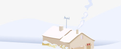 手绘雪屋中国传统二十四节气冬至高清图片