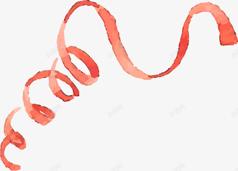 水彩飘带图标png_新图网 https://ixintu.com 卡通装饰 扁平化 水彩底纹 红色飘带 舞会 设计图标