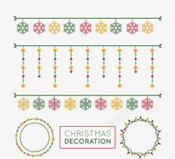 矢量雪花边框圣诞节与雪花装饰矢量图高清图片