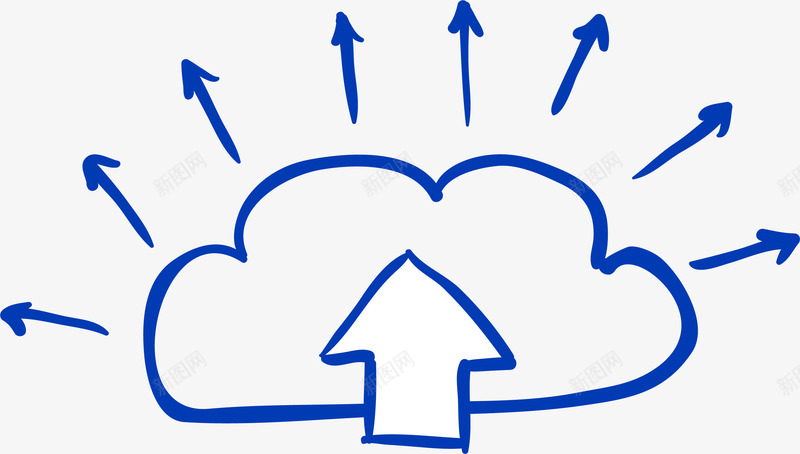 数据传输保存png免抠素材_新图网 https://ixintu.com 云数据 传输 卡通手绘 商务涂鸦 矢量图案 蓝色