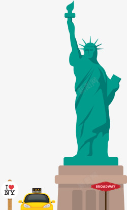 绿色自由女神像美国素材