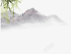 翠竹美食海报山水装饰高清图片