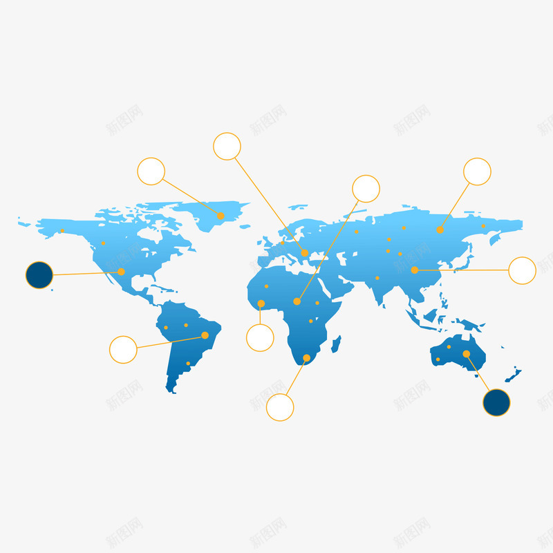 蓝色地图psd免抠素材_新图网 https://ixintu.com 分析 地图 数据 蓝色