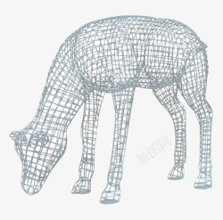 铁钢丝不锈钢镂空铁艺鹿雕塑高清图片