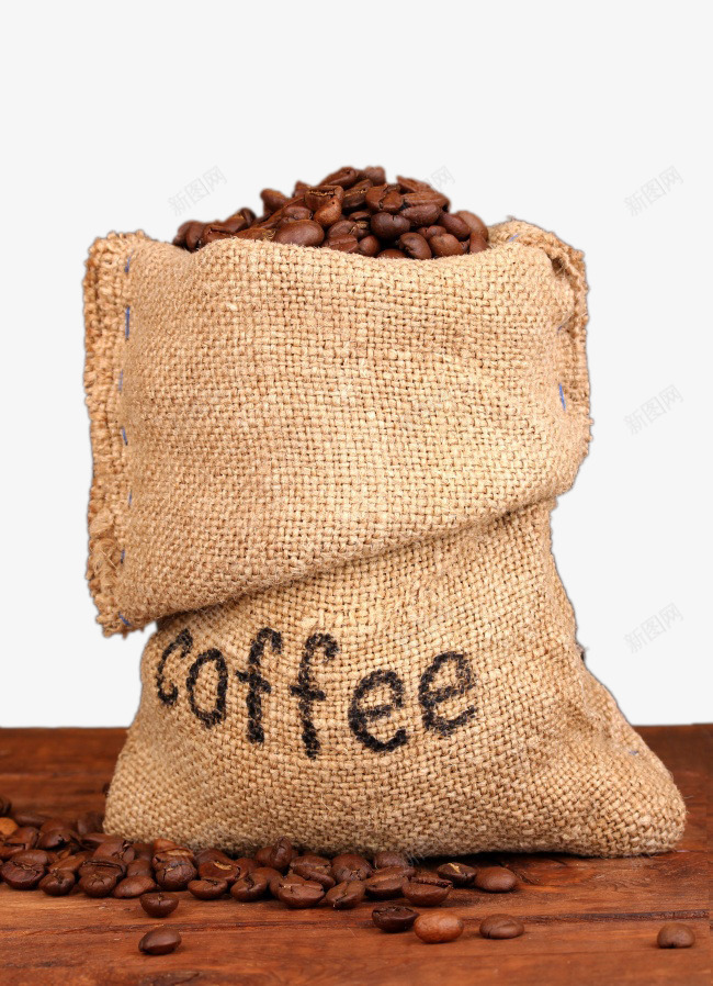 麻袋装满咖啡豆png免抠素材_新图网 https://ixintu.com 咖啡豆