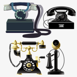复古90年代复古精致的古典电话高清图片