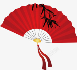 日本带子叶子跳广场舞扇子矢量图高清图片