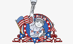 美国自有女神像自由女神徽章高清图片