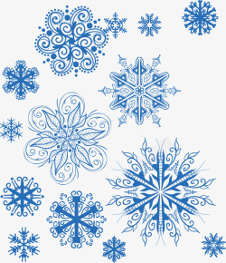 蓝色雪花冬季矢量图素材