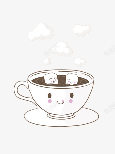 加糖的咖啡png免抠素材_新图网 https://ixintu.com 卡通 可爱 饮品