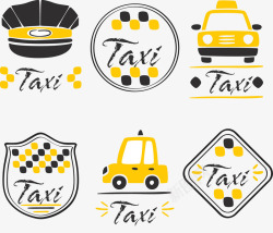 出租车标志手绘TAXI图标高清图片