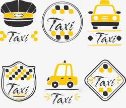 出租标志手绘TAXI图标高清图片