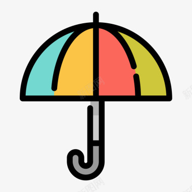 卡通手绘雨伞图标图标