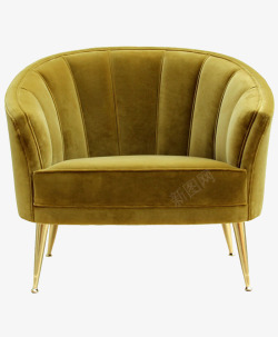 金色柔软舒适单人沙发素材