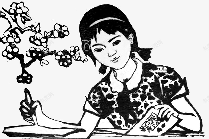 作文本女孩写字插画png免抠素材_新图网 https://ixintu.com 作文本 写字 女孩 插画
