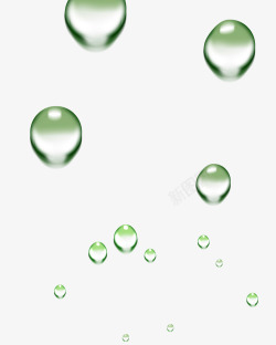 绿色水滴漂浮素材