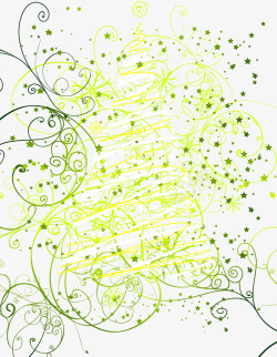 绿色荧光圣诞树插画素材