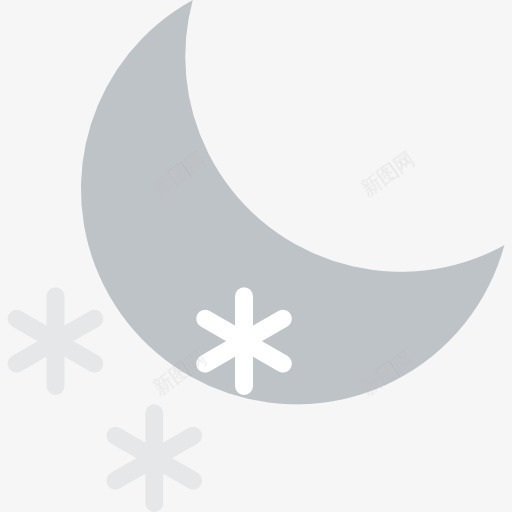 晚上雪图标png_新图网 https://ixintu.com 冬天 天气 寒冷 晚上雪 自然 雪 雪花