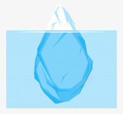 冰山瀑布卡通蓝色冰块高清图片