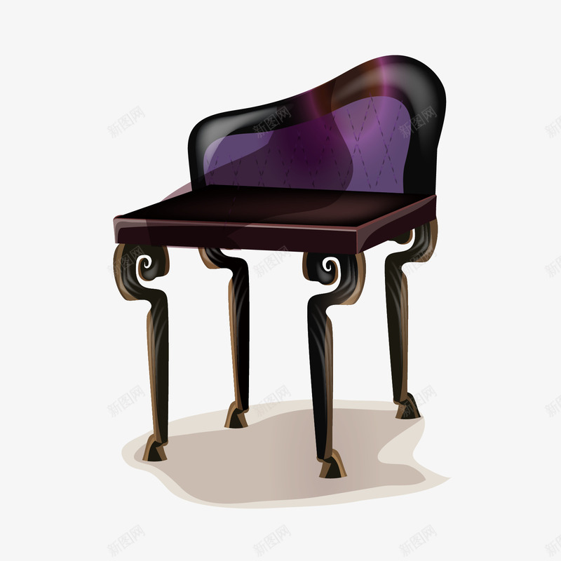 精致高贵椅子png免抠素材_新图网 https://ixintu.com 椅子 紫色 贵族