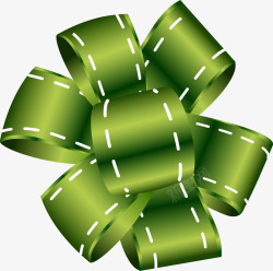 绿色丝带花朵装饰素材