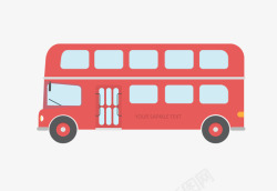 卡通公共汽车卡通红色公共汽车图标高清图片