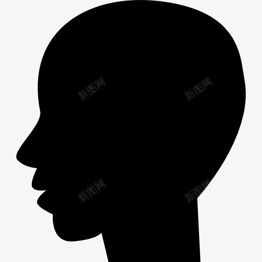 人黑秃头形状从侧面图标png_新图网 https://ixintu.com 人 形状 男 秃顶的 科学的图标 黑色