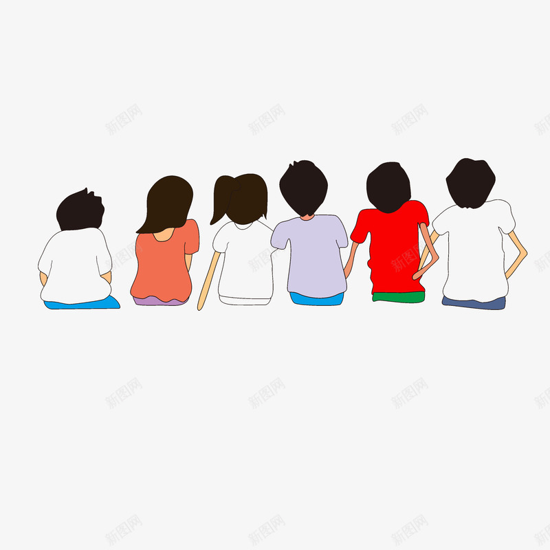 背影png免抠素材_新图网 https://ixintu.com 年轻人 手绘 背影