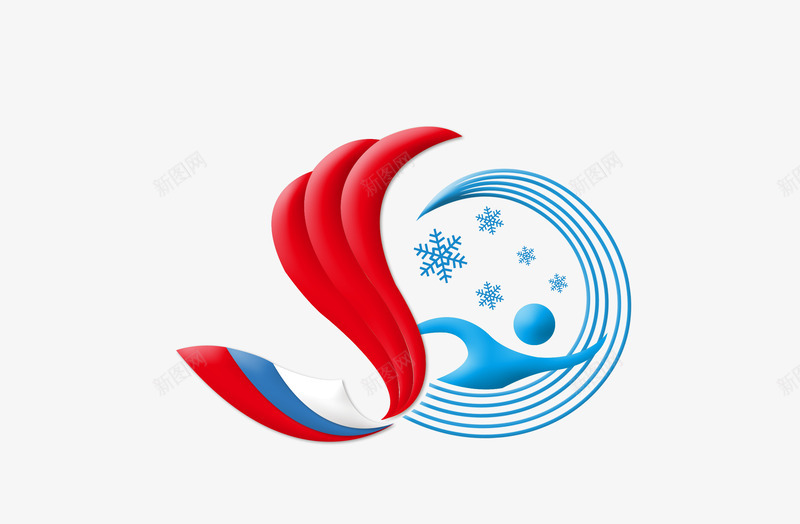 冬泳logo图标psd_新图网 https://ixintu.com 冬天 冬泳 新图网 标志 红色 蓝色