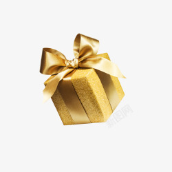 矢量黄色绸带蝴蝶结新年金色礼盒装饰高清图片