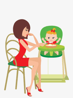 餐椅吃饭适量插图妈妈喂宝宝吃饭高清图片