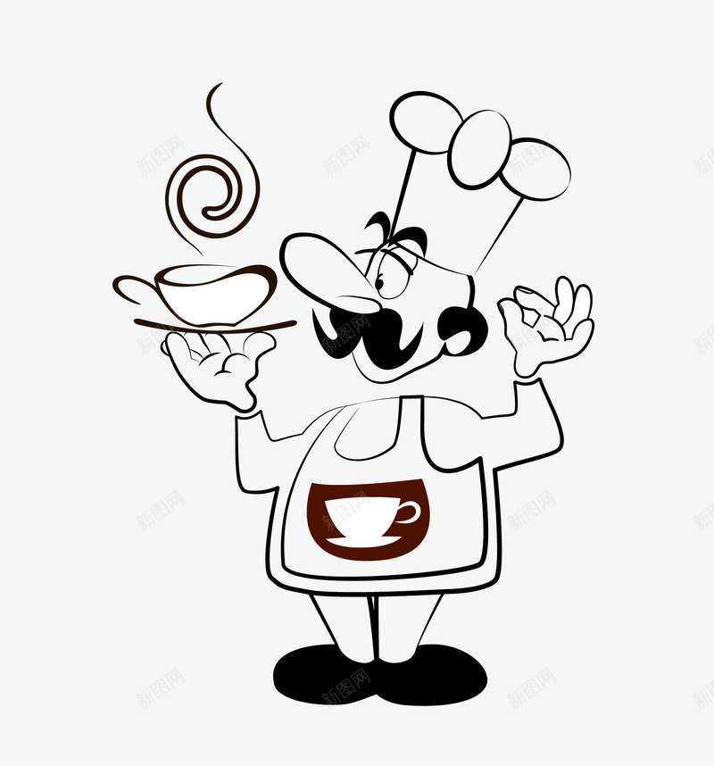 咖啡师矢量图eps免抠素材_新图网 https://ixintu.com 卡通 咖啡师 绘画 矢量图