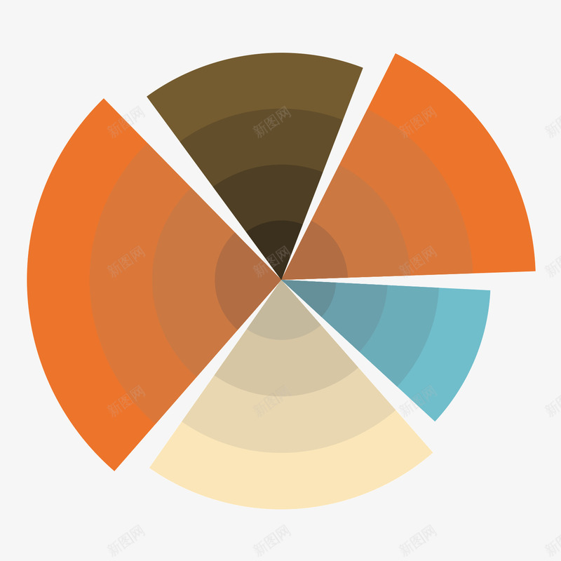 彩色饼状图图标png_新图网 https://ixintu.com 分析 图表 彩色 数据
