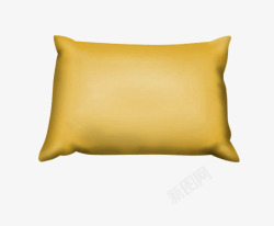 黄色枕头仿真手绘素材