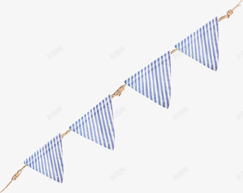 绳子上挂着蓝色的三角旗png免抠素材_新图网 https://ixintu.com 绳子 蓝色 角旗