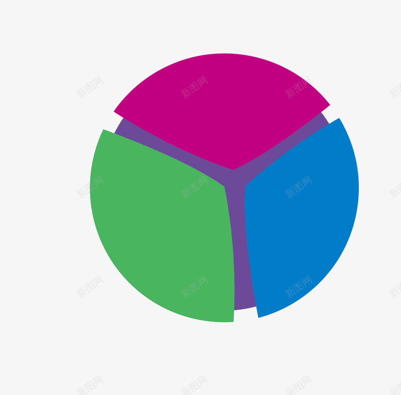 扁平化彩色扇形图png免抠素材_新图网 https://ixintu.com 几何 彩色 扇形图 数据分析 装饰