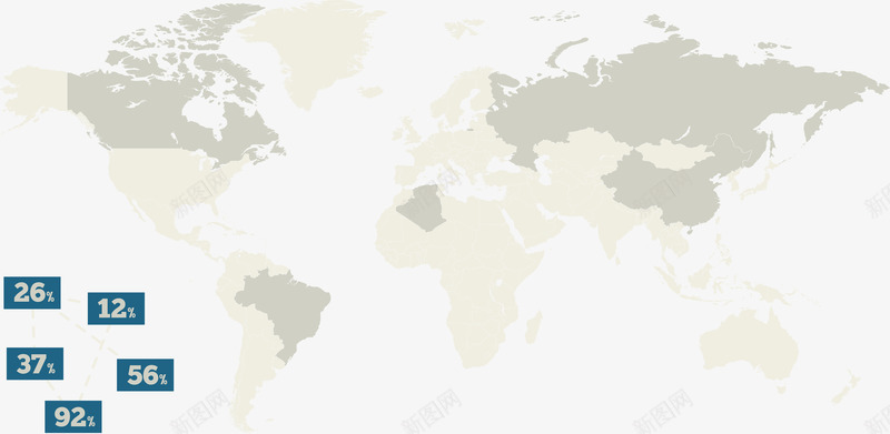 浅色世界地图数据信息png免抠素材_新图网 https://ixintu.com 世界地图 地图 数据 科技 科技感地图