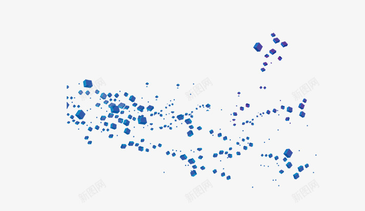 蓝色立体几何漂浮psd免抠素材_新图网 https://ixintu.com 几何 创意 漂浮 科技 立体 蓝色