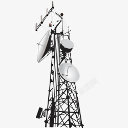 电力通讯信号塔矢量图素材