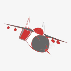 海陆空红色喷气飞机素材