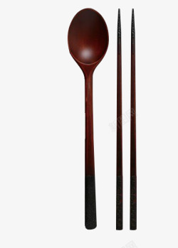 红木筷子汤勺素材